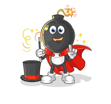 the bomb head magician illustration. character vecto