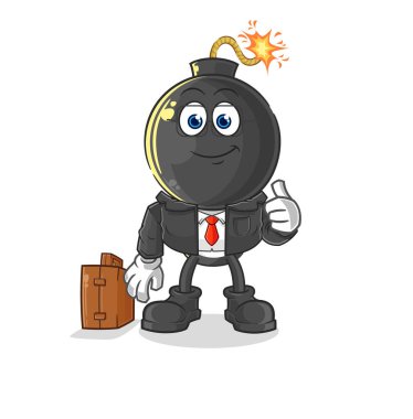 the bomb head office worker mascot. cartoon vecto