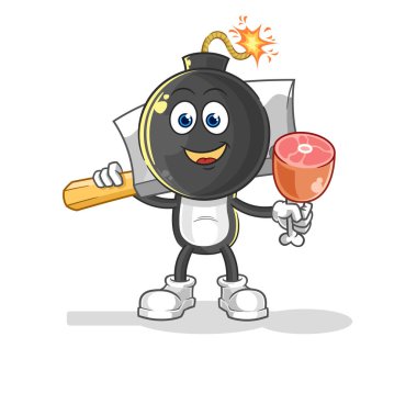 the bomb head Butcher illustration. character vecto