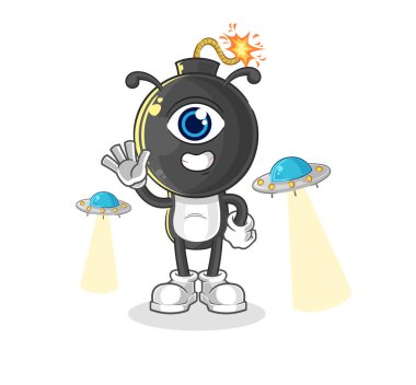 the bomb head alien cartoon mascot vecto