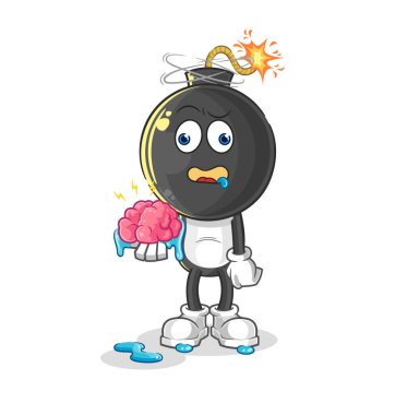 the bomb head no brain vector. cartoon characte