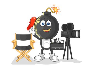 the bomb head director mascot. cartoon vecto