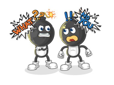 the bomb head arguing each other cartoon vecto
