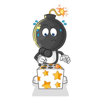 the bomb head play whack a mole mascot. cartoon vecto