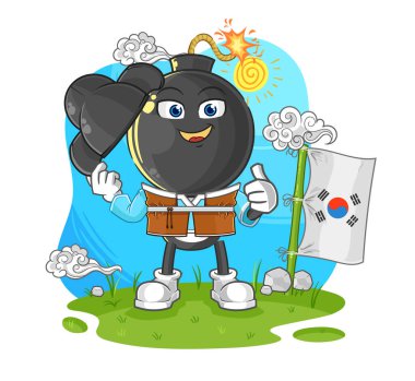 the bomb head korean culture vector. cartoon characte