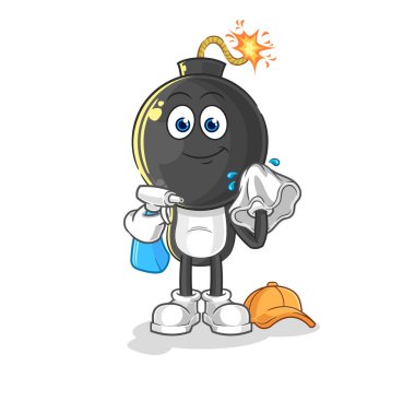 the bomb head cleaner vector. cartoon characte