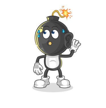 the bomb head eavesdropping vector. cartoon characte