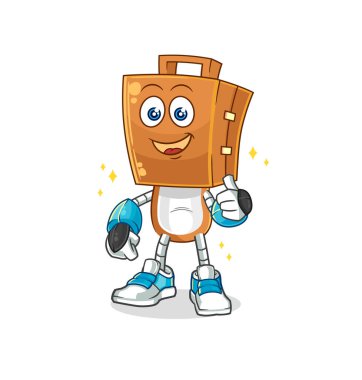 the suitcase head robot character. cartoon mascot vecto