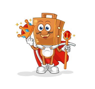 the suitcase head king vector. cartoon characte