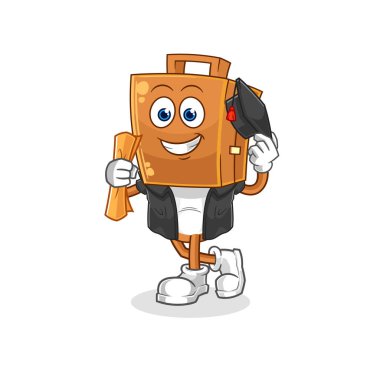 the suitcase head graduation vector. cartoon characte