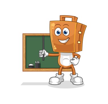 the suitcase head teacher vector. cartoon characte