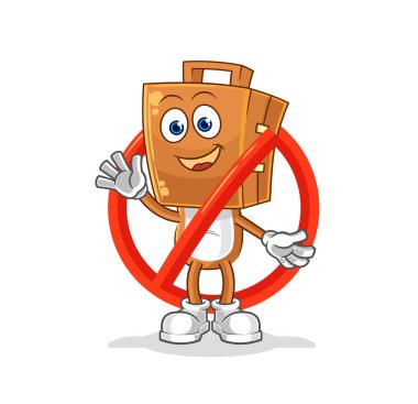 the say no to suitcase head mascot. cartoon vecto
