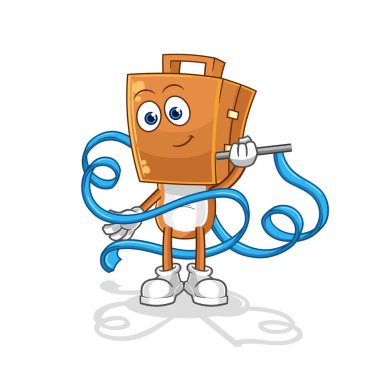 the suitcase head Rhythmic Gymnastics mascot. cartoon vecto