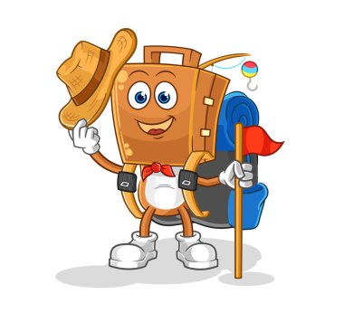 the suitcase head scout vector. cartoon characte