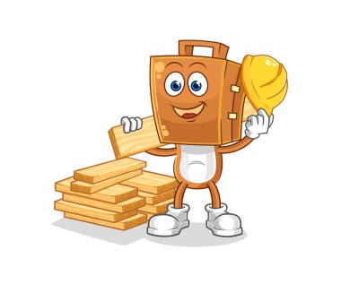 the suitcase head builder vector. cartoon characte