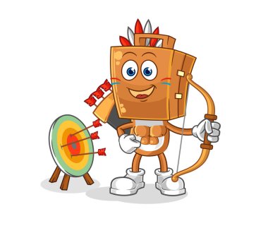 Bavul başkanı Amerikan Yerlileri kabilesi. karikatür maskotu vektosu