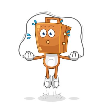 Bavul başı ip atlama egzersizi. karakter vektosu