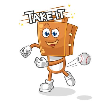 Bavul kafalı beysbol taşıyıcısı. karikatür