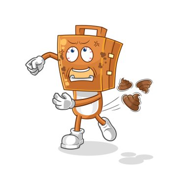 the suitcase head throwing shit vecto