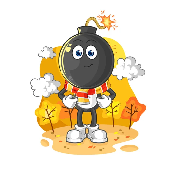 the bomb head in the autumn. cartoon mascot vecto