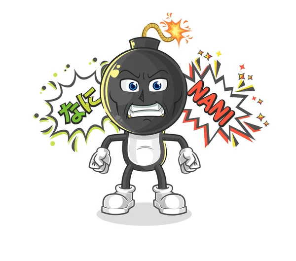 the bomb head anime angry vector. cartoon characte