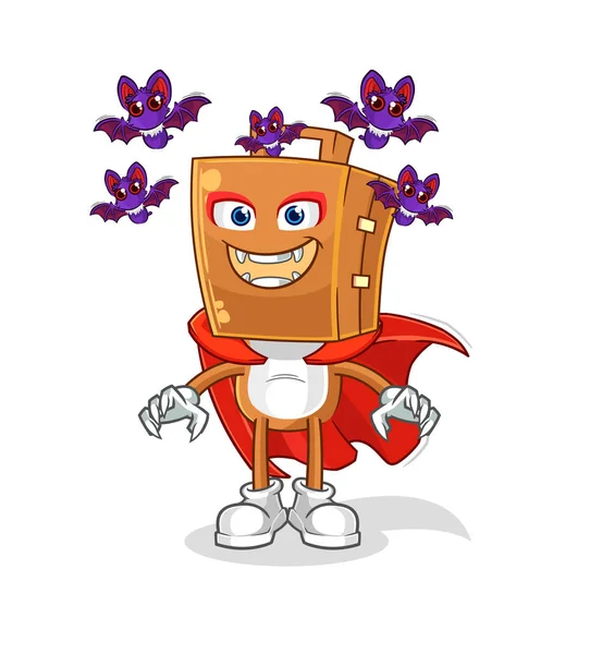 the suitcase head Dracula illustration. character vecto