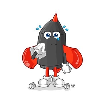 Dart mendille ağlar. karikatür maskotu vektosu