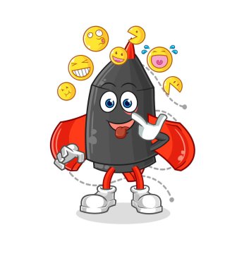 Dart gülüşü ve alaycı karakter. karikatür maskotu vektosu