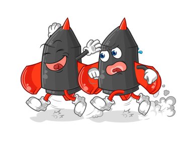 Dart oyunu Chase çizgi filmi. karikatür maskotu vektosu