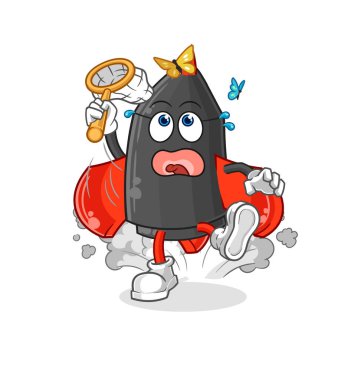 Dart Kelebek Yakalama illüstrasyonu. karakter vektosu