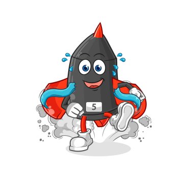 Dart koşucusu karakteri. karikatür maskotu vektosu