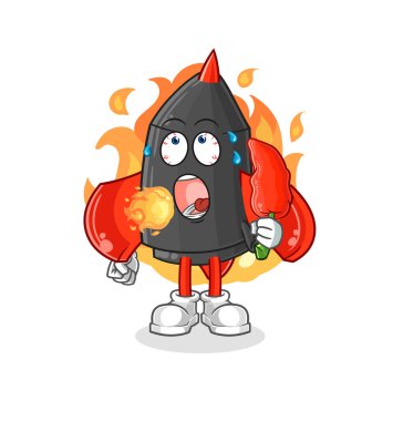 Dartlar acı biber maskotu yiyor. çizgi film vektosu