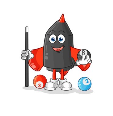 Dart bilardo karakterini canlandırıyor. karikatür maskotu vektosu