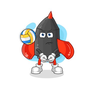 Dart, voleybol maskotu. çizgi film vektosu