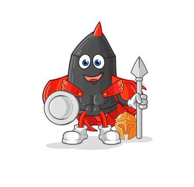 Dart Spartalı karakter. karikatür maskotu vektosu