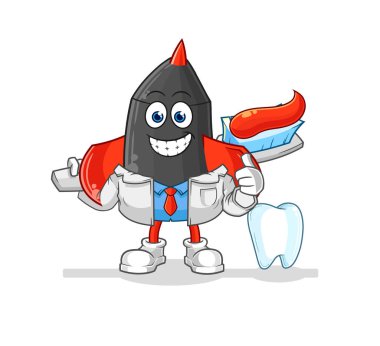 Dart dişçisi illüstrasyonu. karakter vektosu