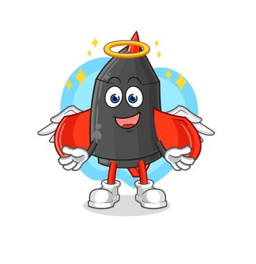 Kanat vektörlü dart meleği. karikatür