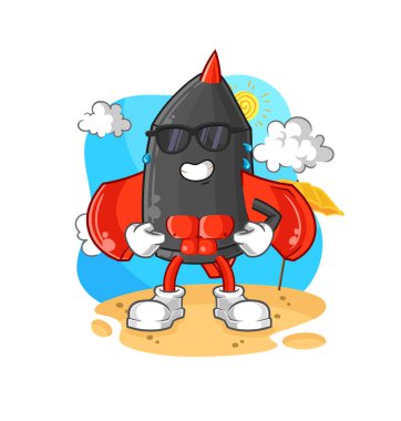 Yaz aylarında dart güneş banyosu. karakter vektosu