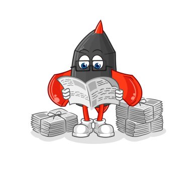 Dart, gazete karikatürü okur. karakter vektosu