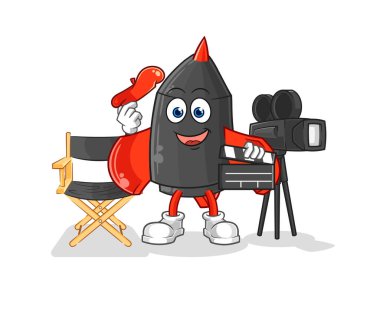 Dart direktörü maskotu. çizgi film vektosu