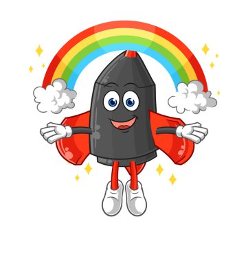 Gökkuşaklı dart oku. çizgi film vektosu