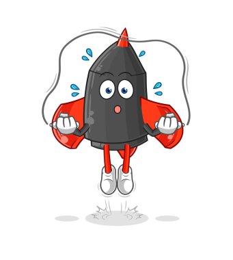 Dart ip atlama egzersizi. karakter vektosu