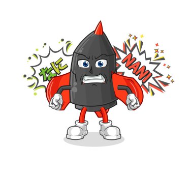 Dart anime kızgın vektörü. karikatür