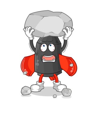 Dart kaldıran kaya çizgi film karakteri vekto