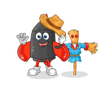 Korkuluklu dart karakteri vekto