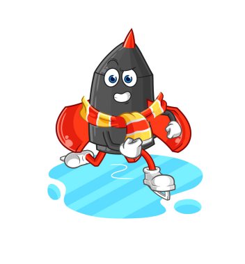 Dart buz kayağı çizgi filmi. karakter maskotu vekto