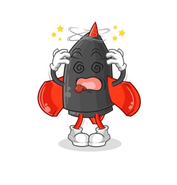 Baş döndürücü dart maskotu. çizgi film vektosu