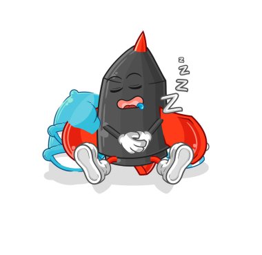 Dart uyuyan karakter. karikatür maskotu vektosu