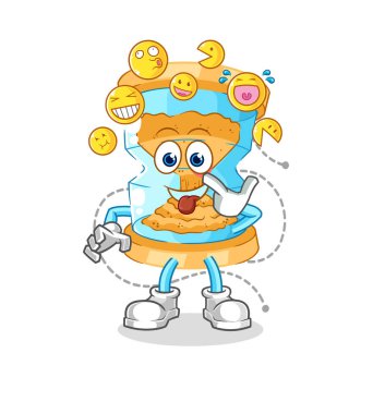 Kum saati gülüşü ve taklitçi karakter. karikatür maskotu vektosu