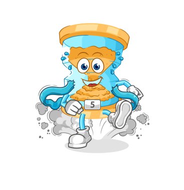 Kum saati koşucusu karakteri. karikatür maskotu vektosu